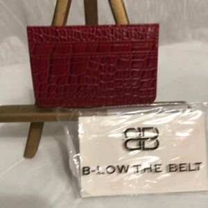 Below the Belt Crocodile-Embossed Card Holder NIP